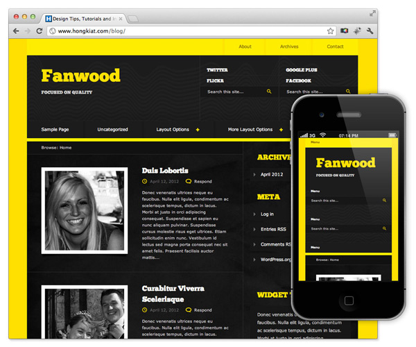 responsive theme wordpress fanwood