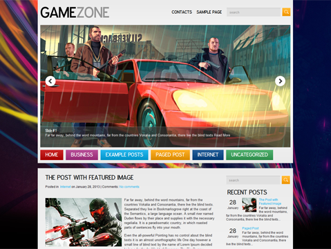 gamezone wordpress theme